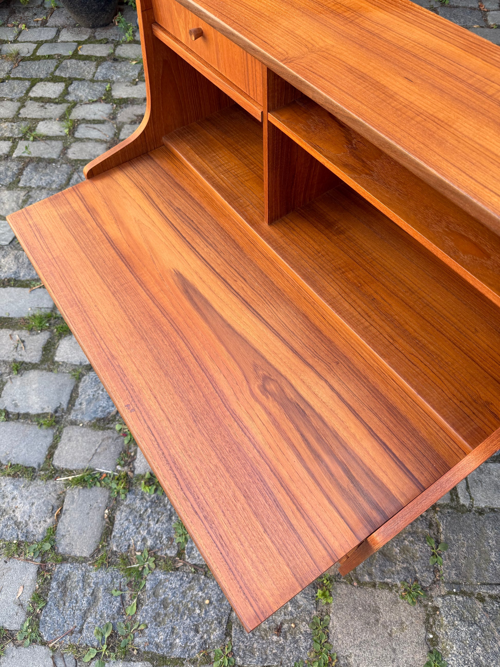 Sekretär Teak mit Spiegel & Schloss aus Dänemark