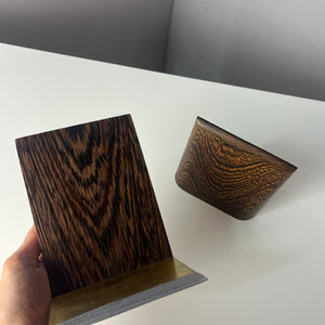 Set: 2x eckige Buchstütze Palisander