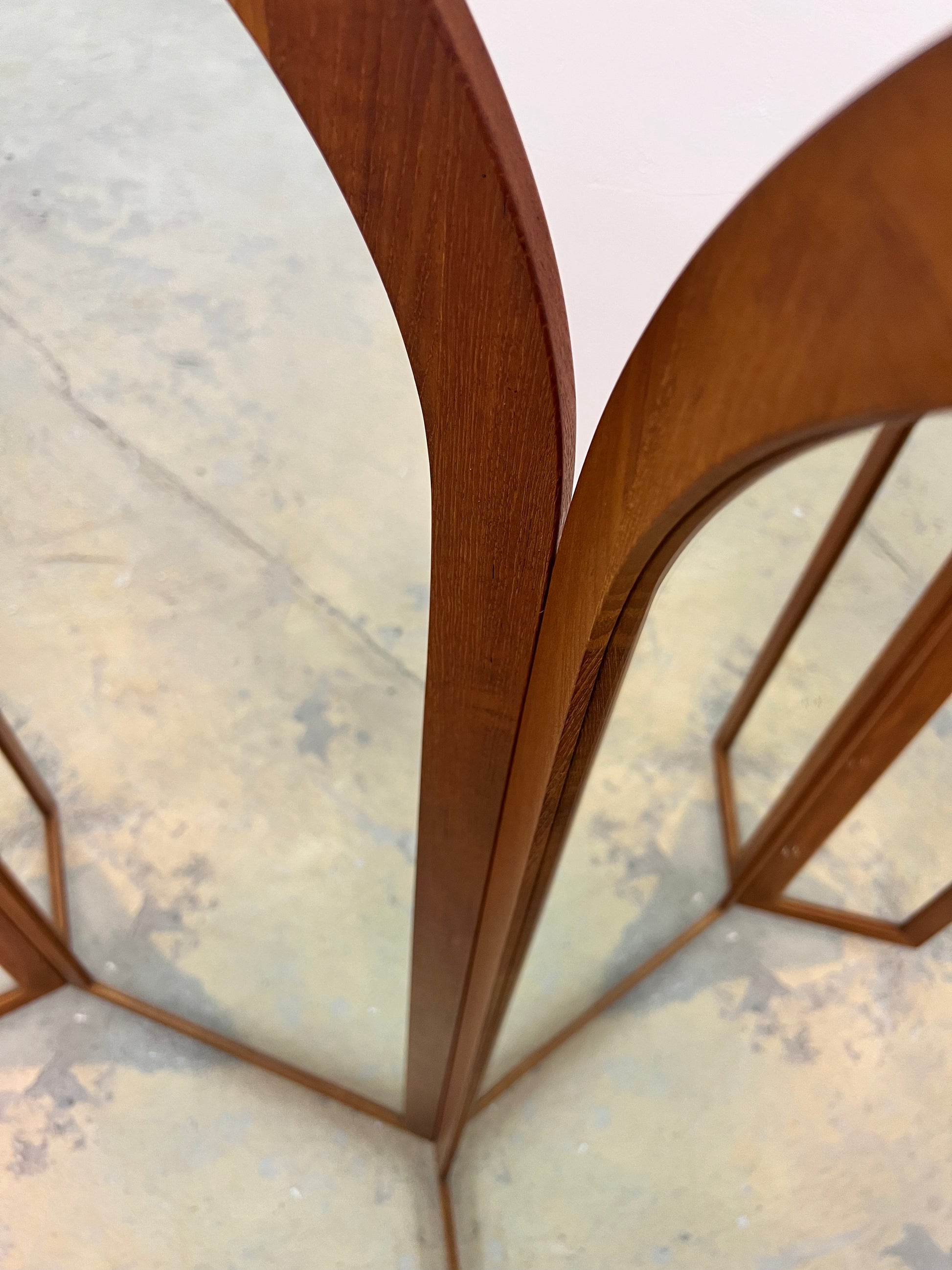 Klappbarer Wandspiegel Teak von Fakse Furniture aus Dänemark