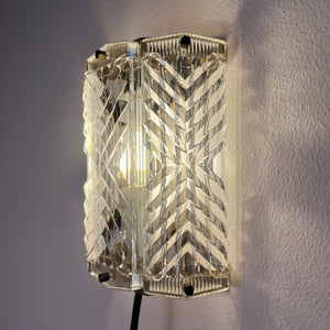 Wandlampe Messing & Glas von Wiktor Berndt für Flygsfors