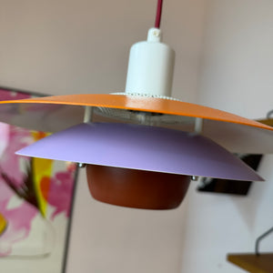 Lamellenlampe neu lackiert orange lila aus Dänemark