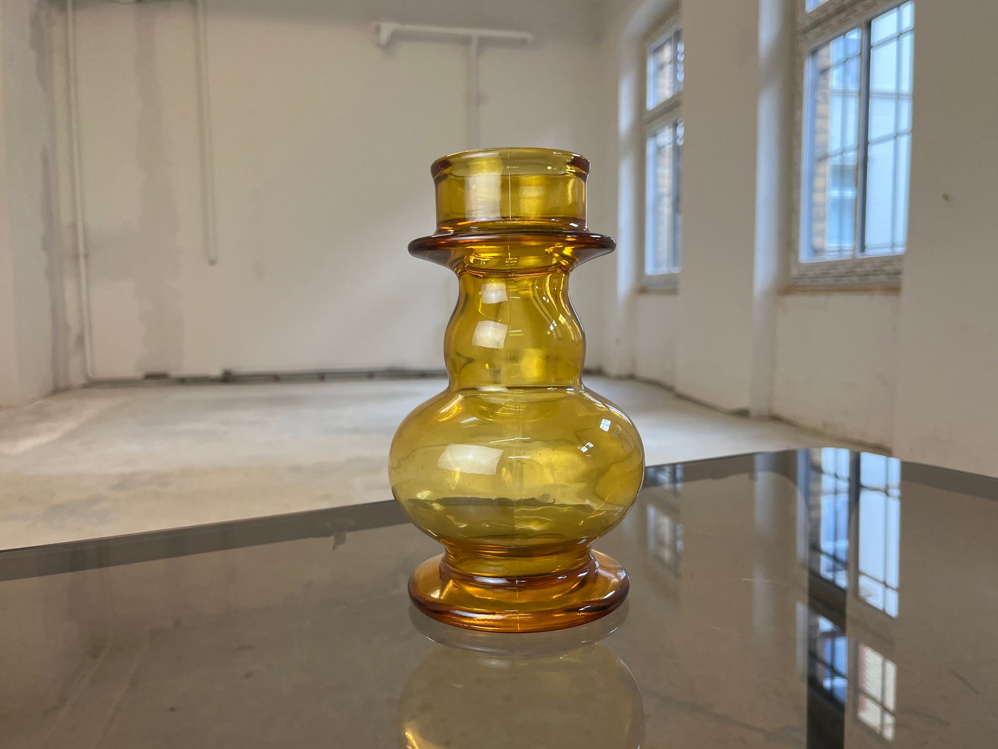 Hyazinthenvase gelb Glas