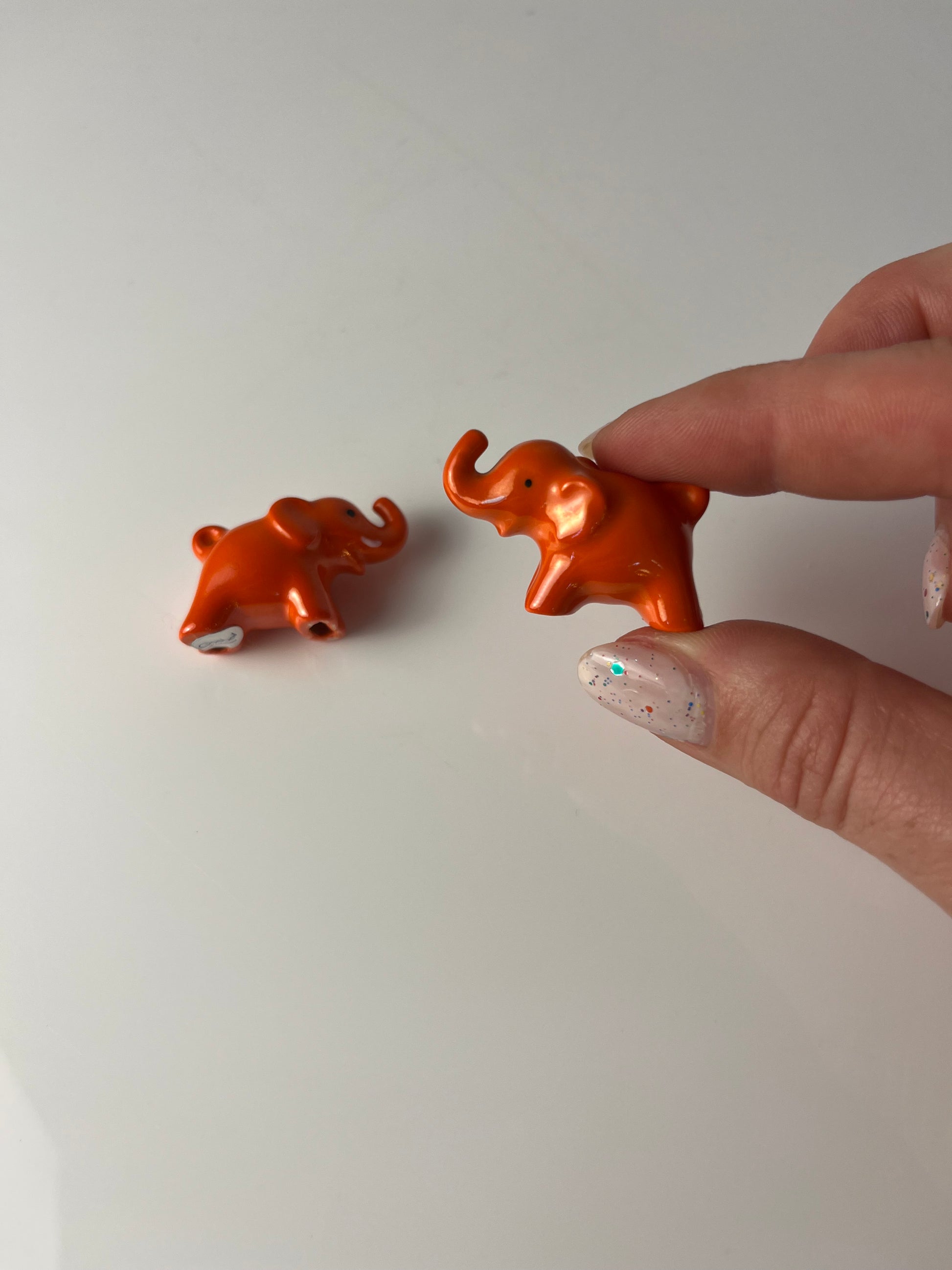 Set: 2x Mini Elefanten orange von Goebel