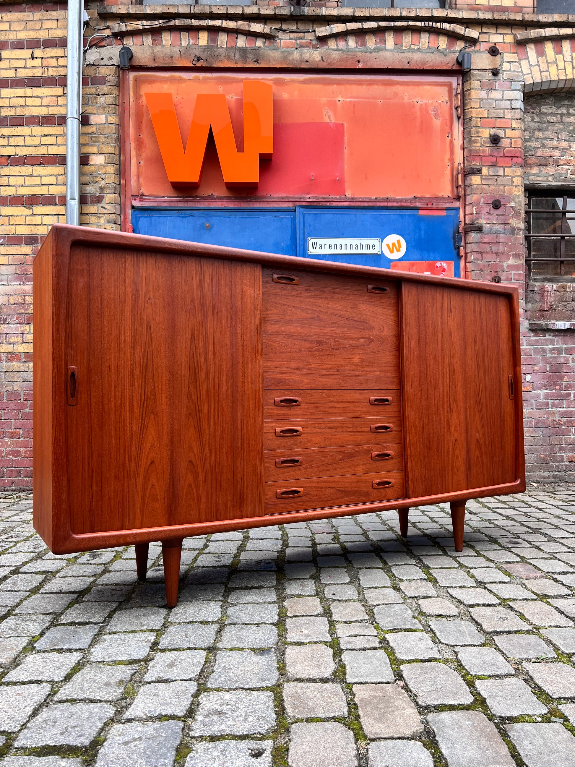 XXL Highboard Teak von H.P. Hansen aus Dänemark