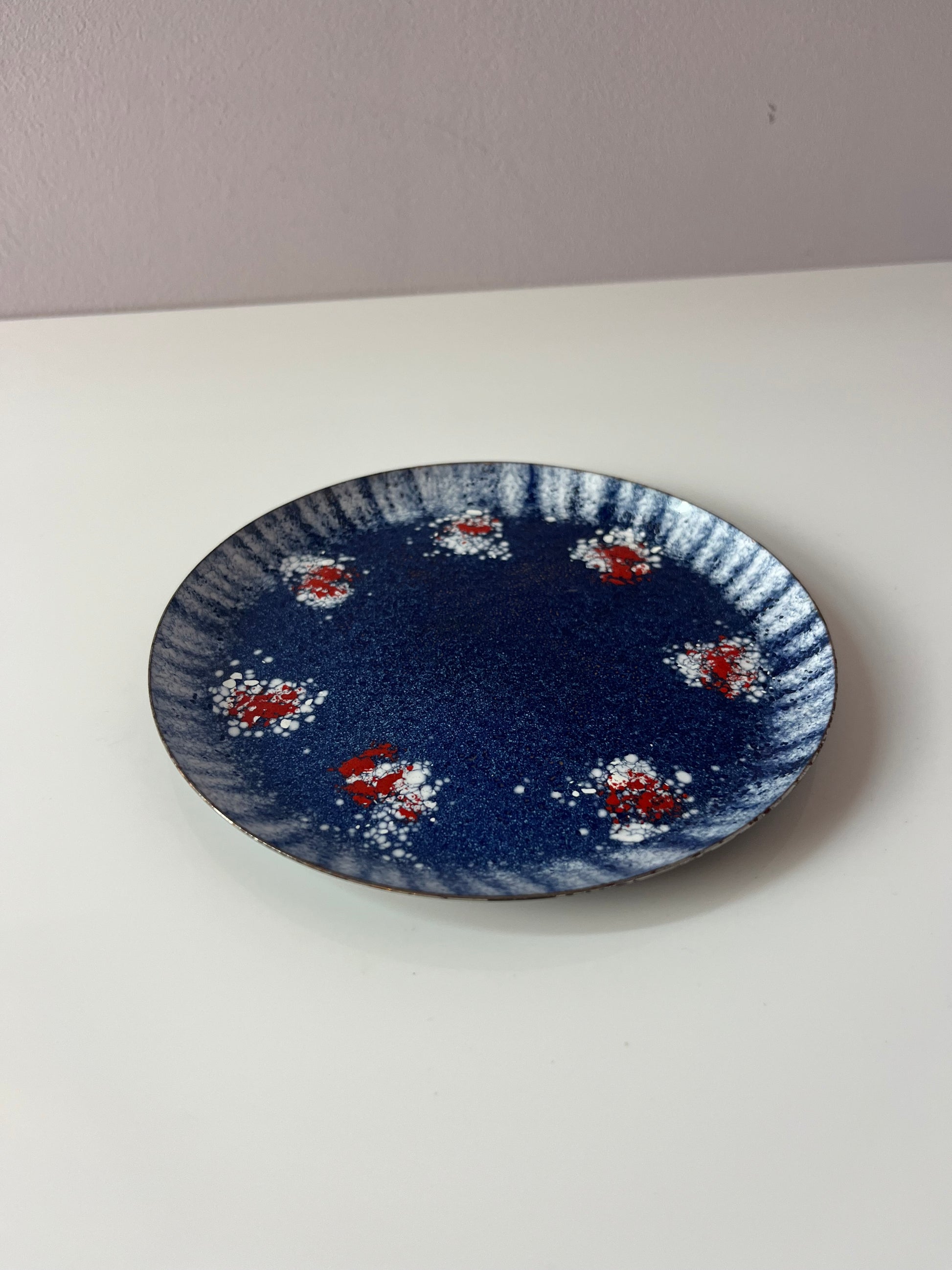 Schale blau rot Emaile