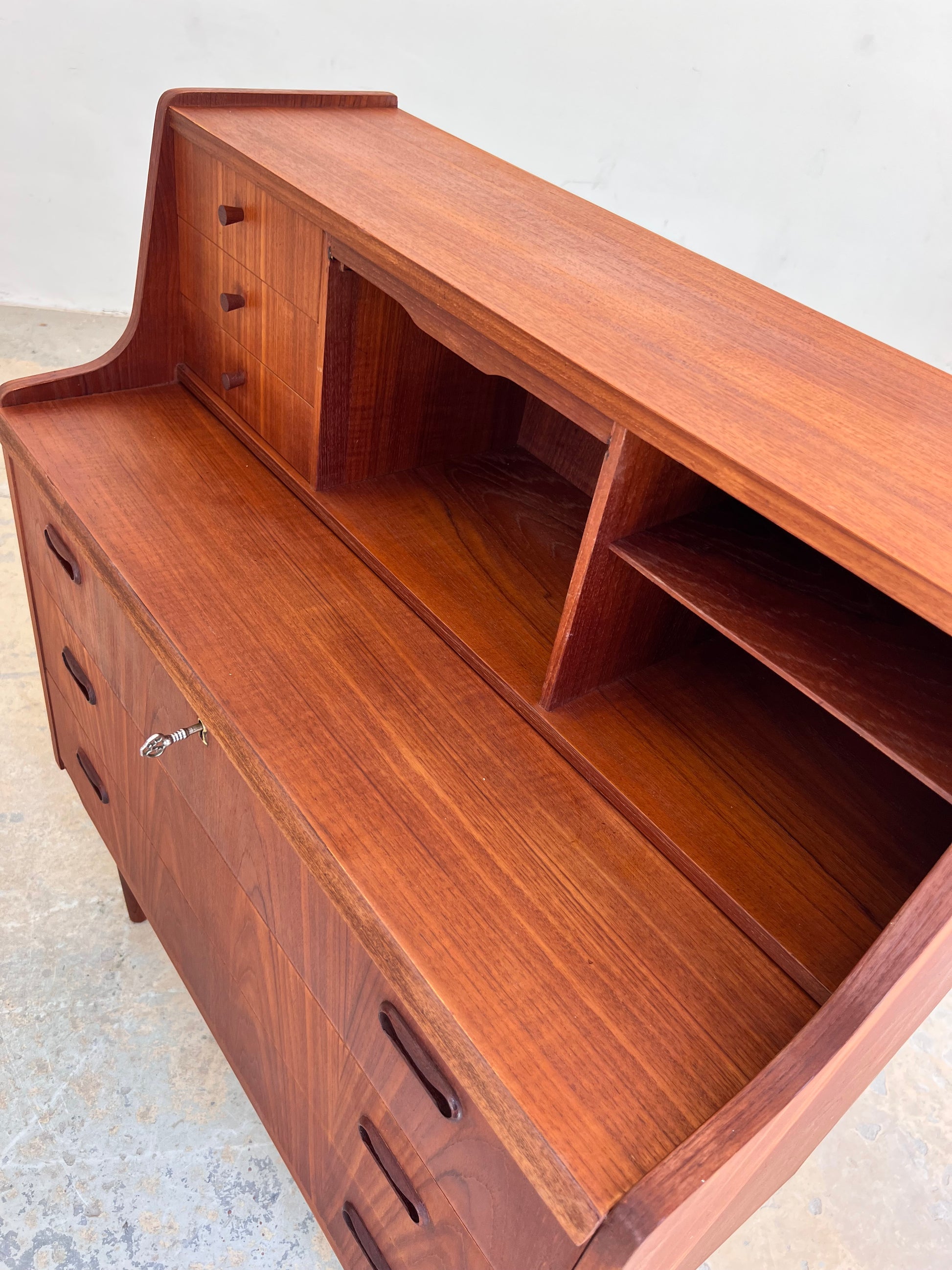 Sekretär Teak mit Spiegel aus Dänemark
