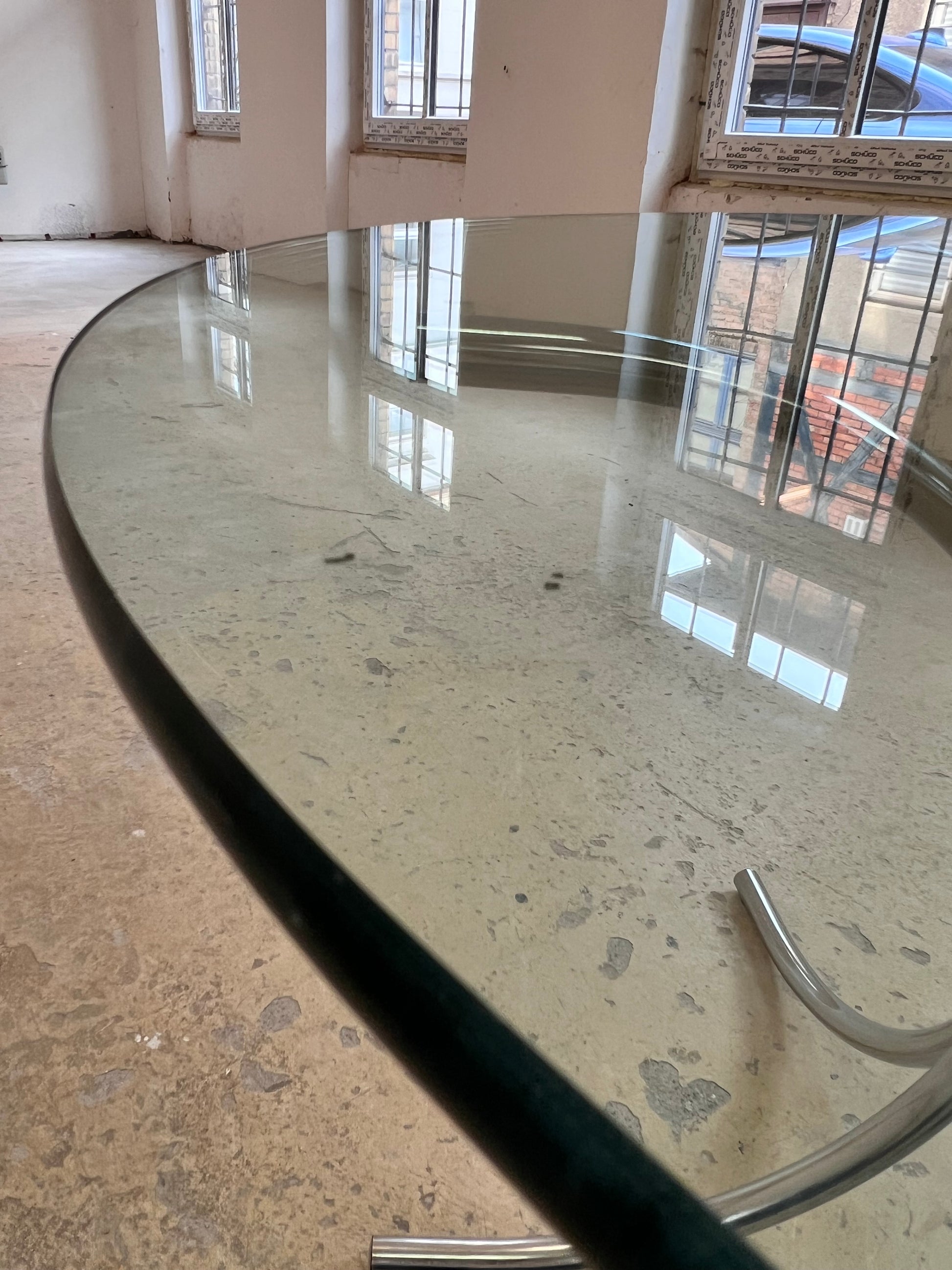 Runder Esstisch Glas & Chrom