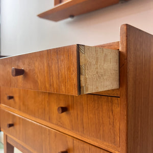 Set: Kommode mit Spiegel Teak