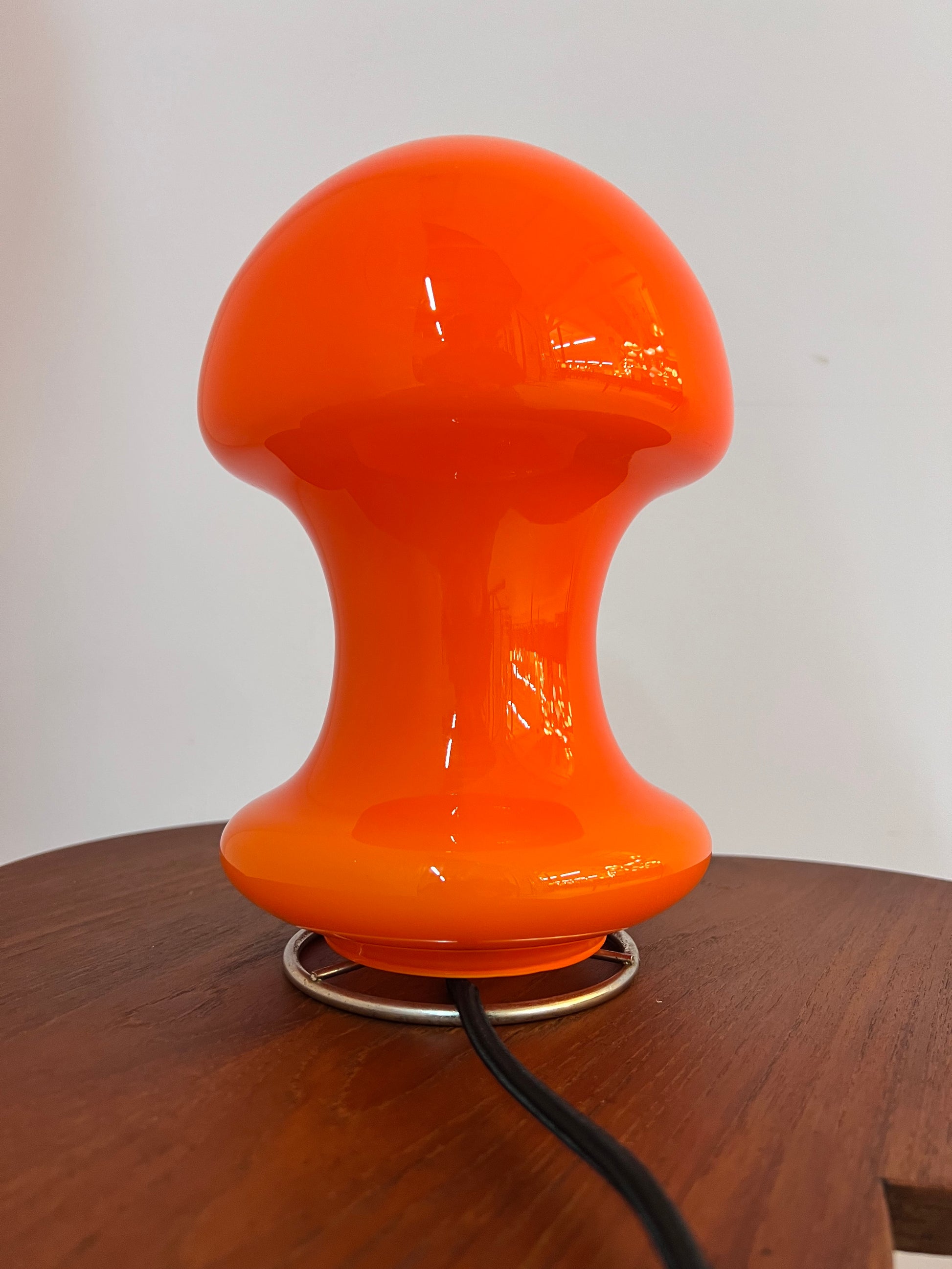 Tischlampe orange Glas aus Dänemark