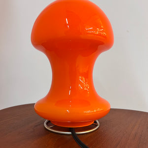 Tischlampe orange Glas aus Dänemark