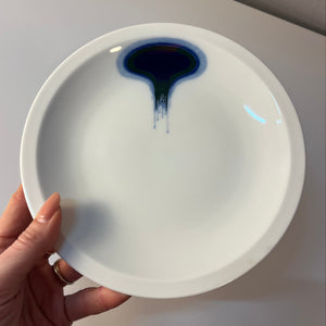 Set: 3x Kuchenteller Form F Pop Art blau weiß von Fürstenberg