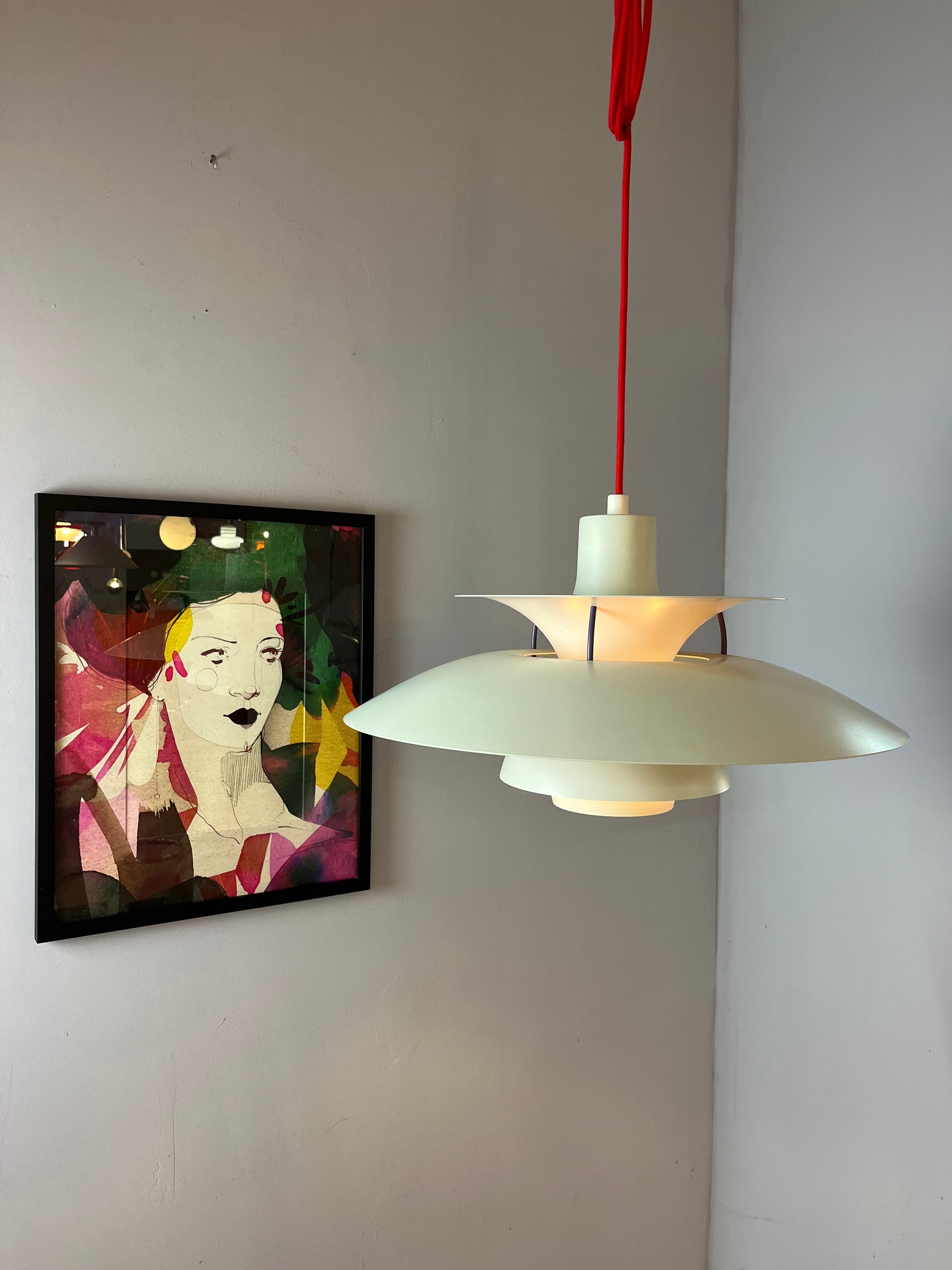 Lamellenlampe PH5 weiß von Poul Henningsen für Louis Poulsen