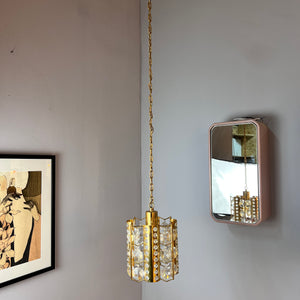 Hängelampe Messing Kristalle von Palwa