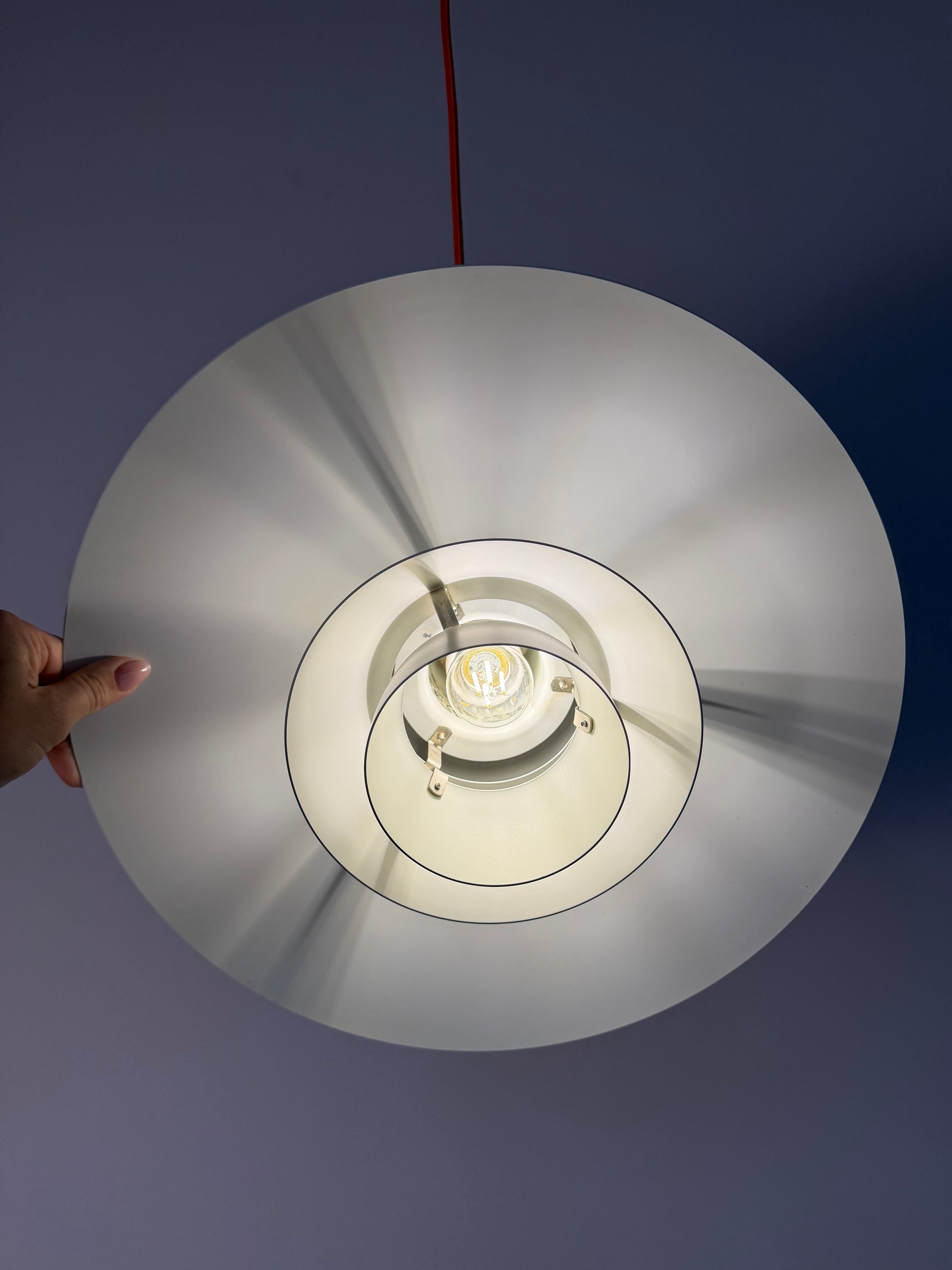 Lamellenlampe PH4/3 silber gebürstet von Poul Henningsen für Louis Poulsen