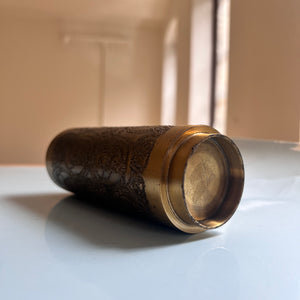 Brutalistische Vase gold Messing 70er