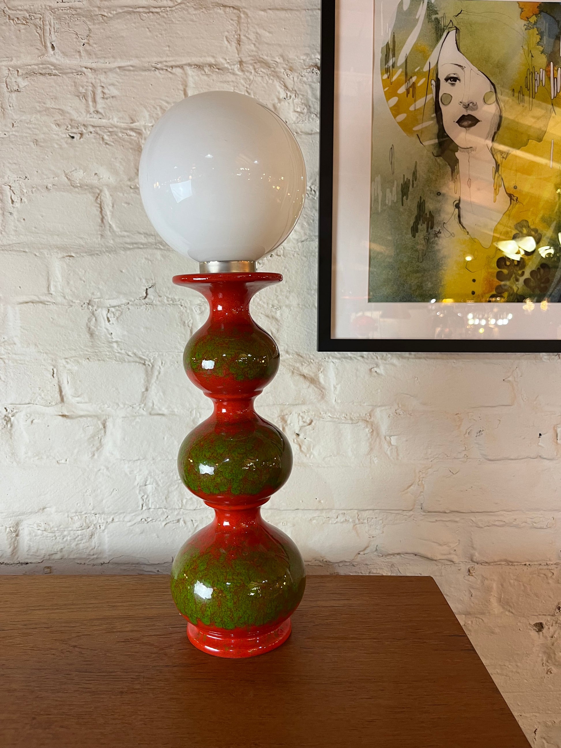 Tischlampe rot grün Bubble Keramik von Kaiser Leuchten