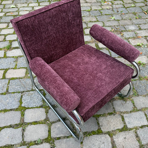 Sessel Halina lila neu gepolstert Chrom von Hellerau