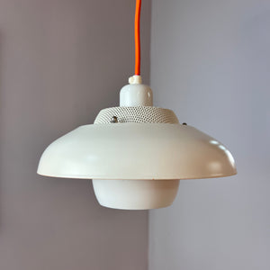 Lamellenlampe neu lackiert weiß orange