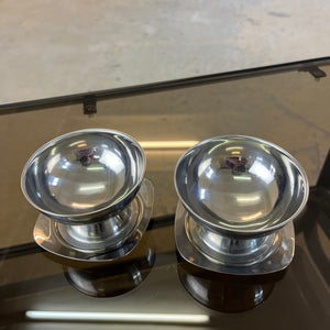 Set: 2x Eisschale mit Untersetzer Cromargan von WMF