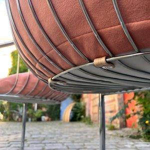 Set: 2x Freischwinger rosa Chrom von Gastone Rinaldi - neu gepolstert