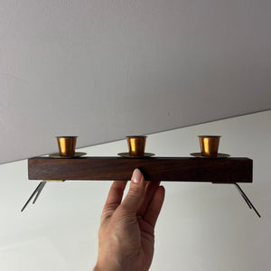 Kerzenständer Teak Messing