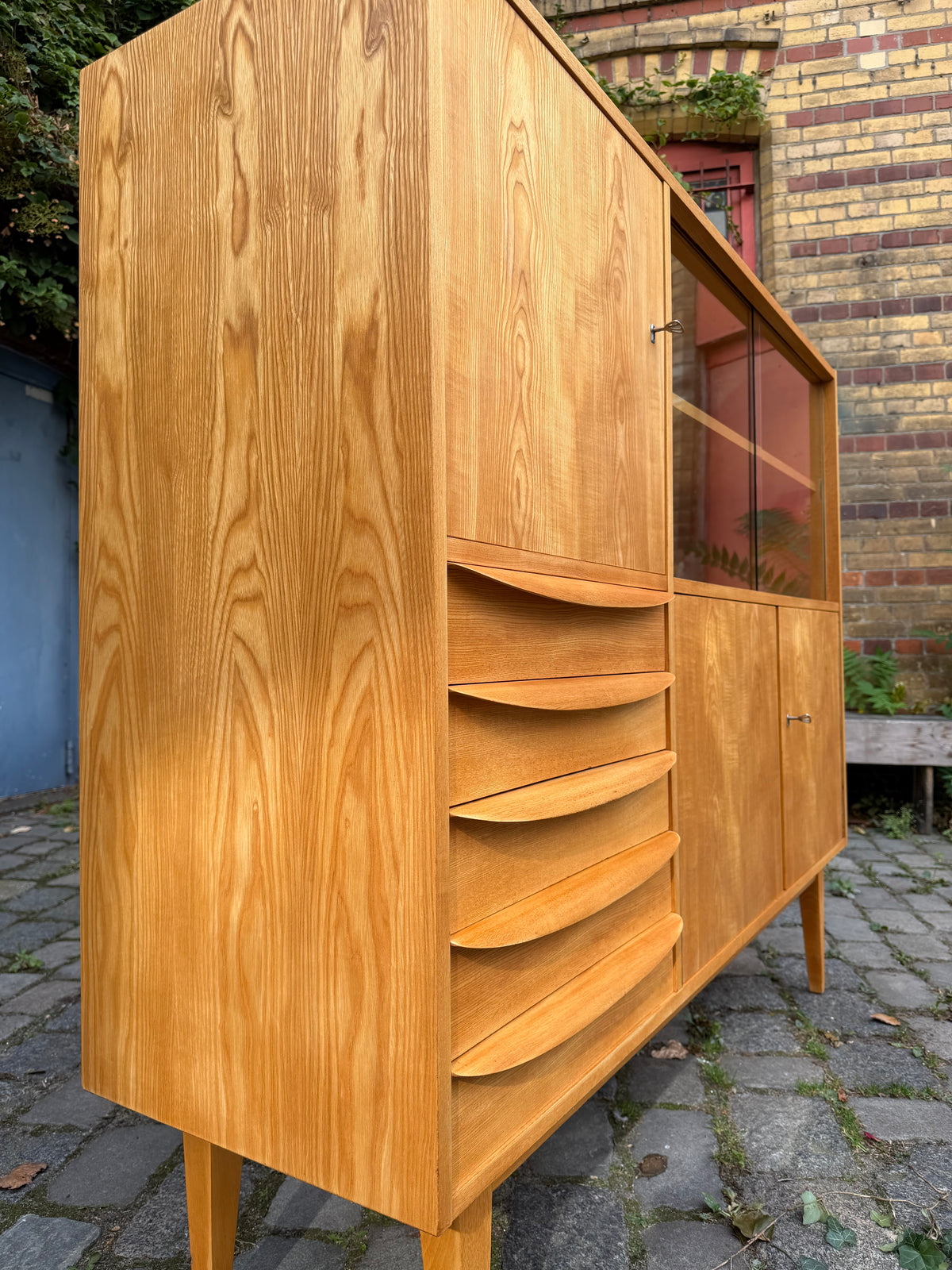 Highboard Typ 602/G Esche von Franz Ehrlich für Hellerau