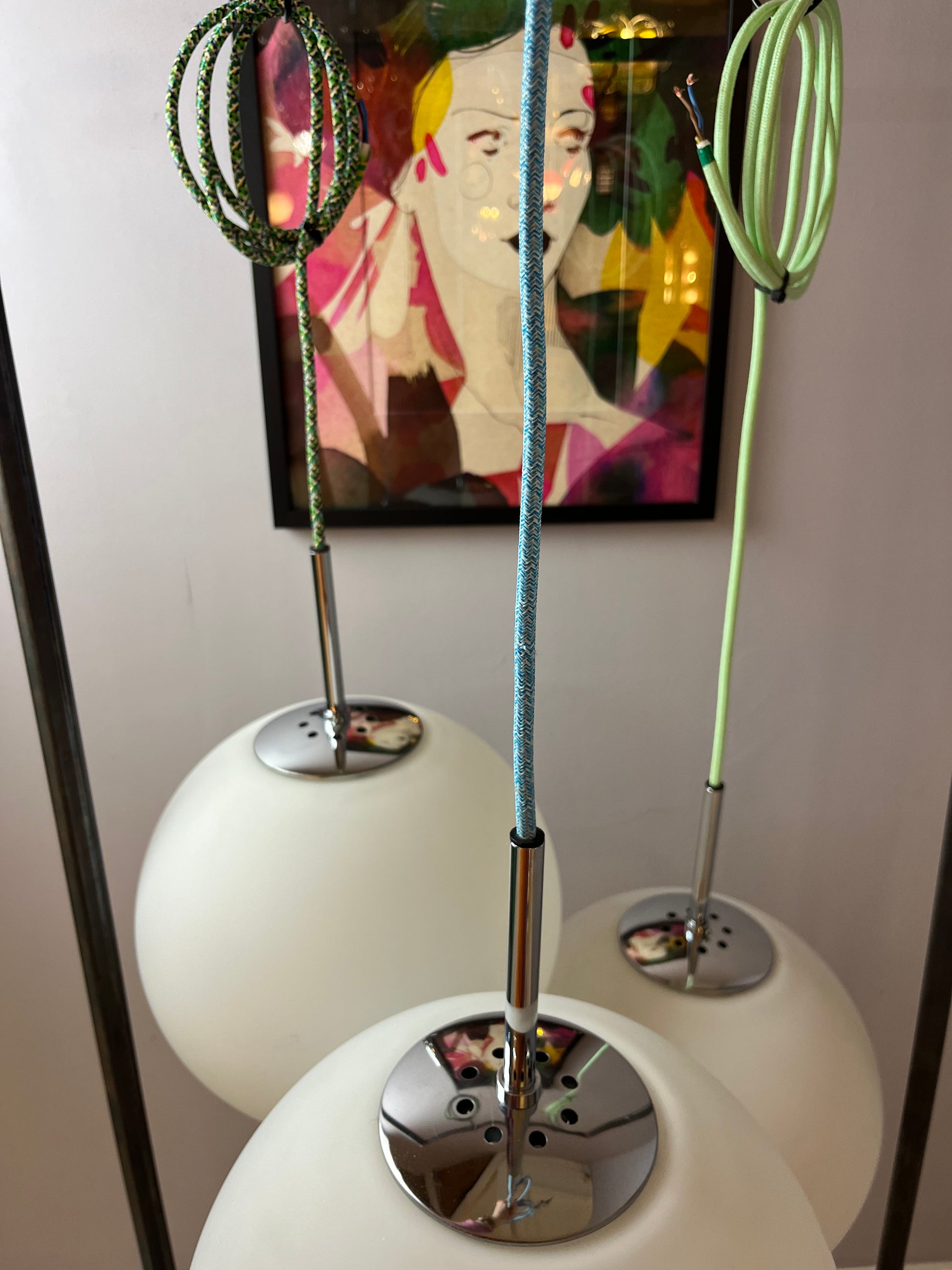 Kugellampe weiß Chrom von Glashütte Limburg