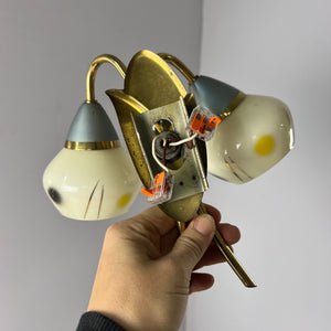 Wandlampe weiß Messing