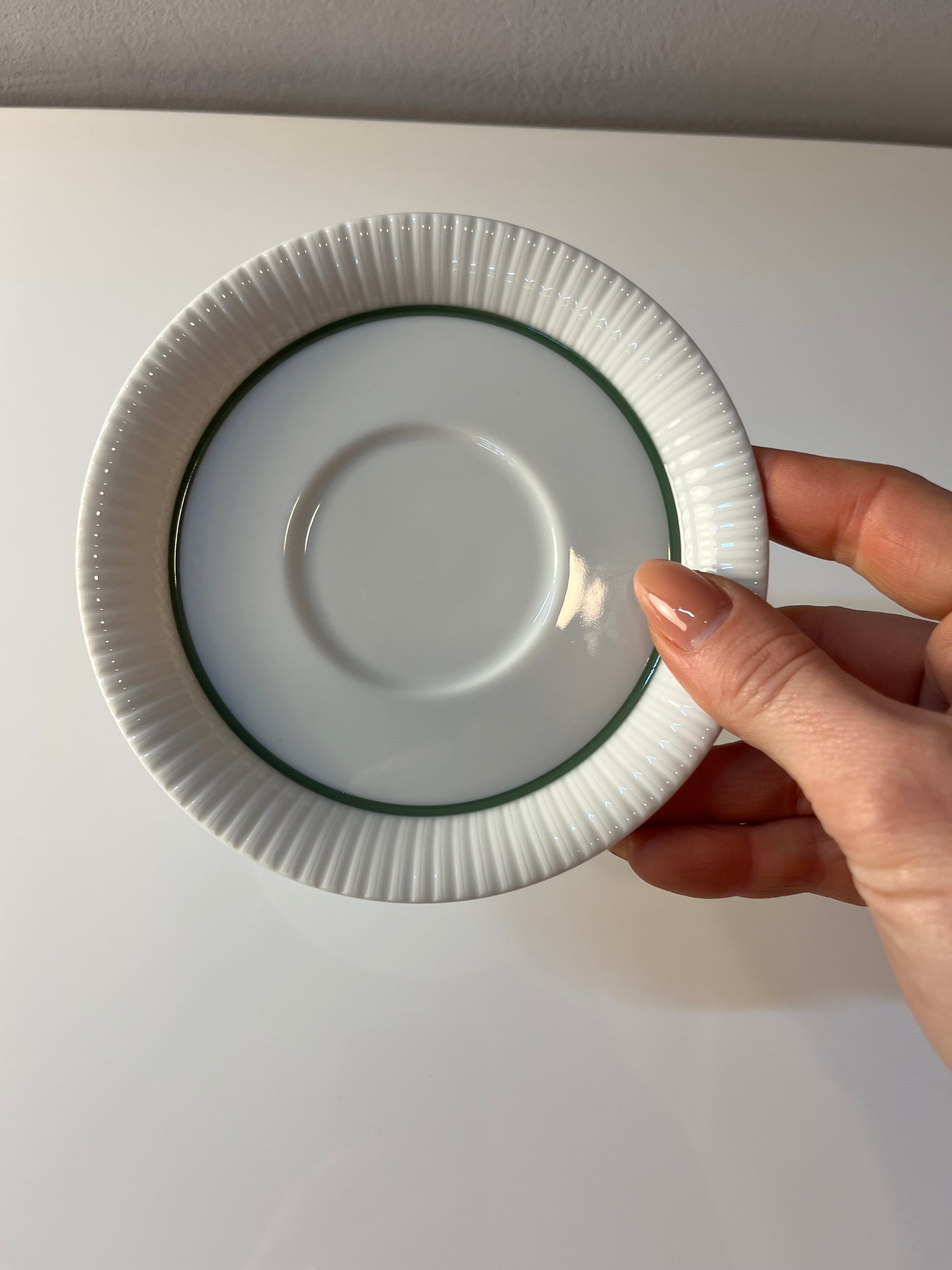 Set: 6x Kaffeetasse mit Untertasse Modulation Secunda grün von Tapio Wirkkala für Rosenthal