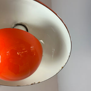 Hängelampe Flowerpot VP1 orange Emaille von Verner Panton für Louis Poulsen