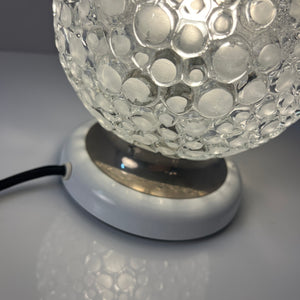 Kugel-Tischlampe weiß Strukturglas