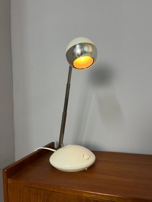 Schreibtischlampe weiß Chrom mit Teleskoparm von Eichhoff Werke