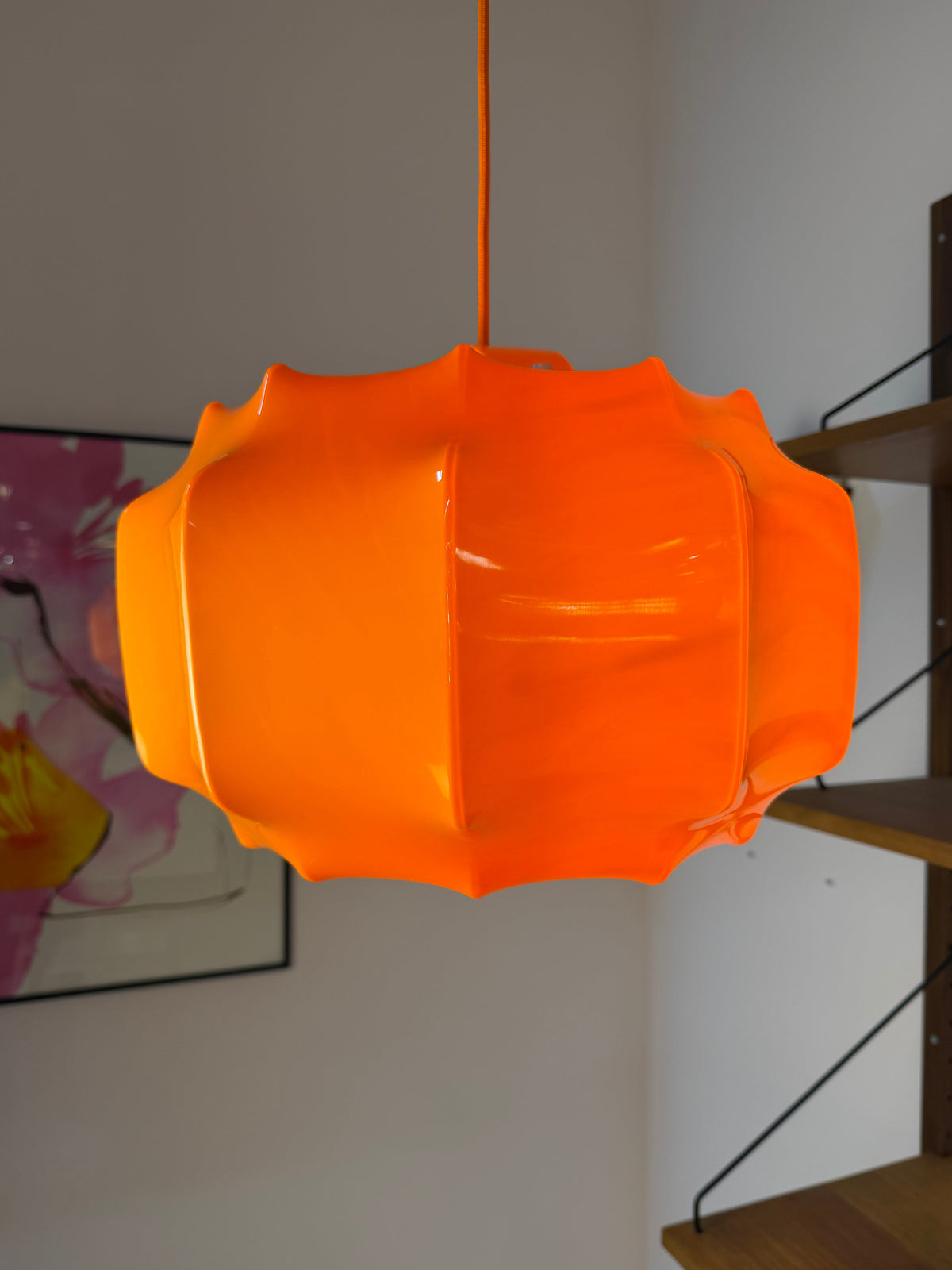 Hängelampe orange mit orangem Kabel von Ilka Plast