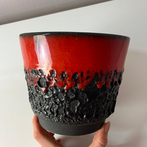 Blumentopf Fat Lava rot braun Keramik
