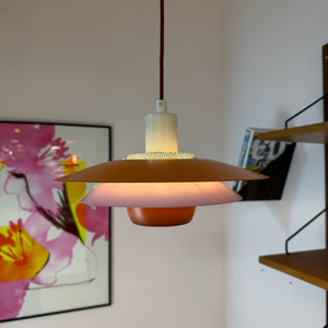 Lamellenlampe neu lackiert orange lila aus Dänemark