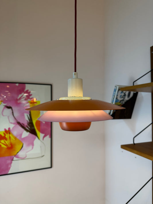 Lamellenlampe neu lackiert orange lila aus Dänemark