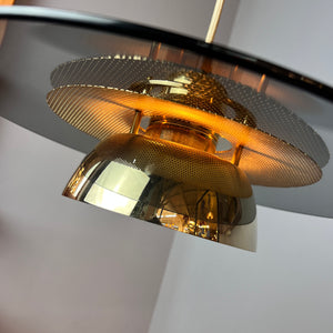 Lamellenlampe Gold Rauchglas aus Dänemark