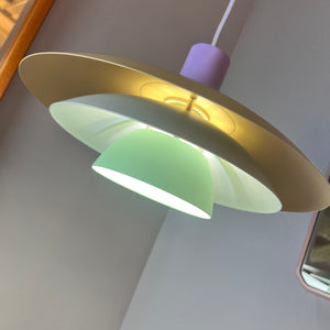 Lamellenlampe neu lackiert lila mint