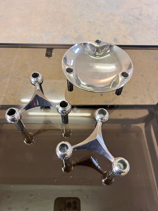 Set: 2 Kerzenständer und 1 Schale von Stoff & Nagel