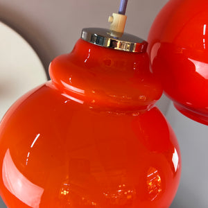 Hängelampe orange Glas aus Westddeutschland