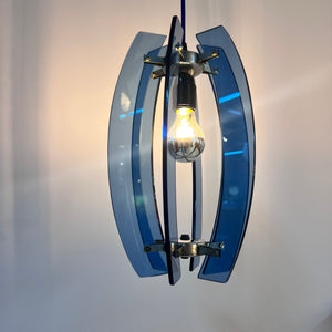 Hängelampe blau Glas von Veca aus Italien