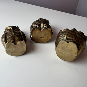 Set: 3 Eulen Messing