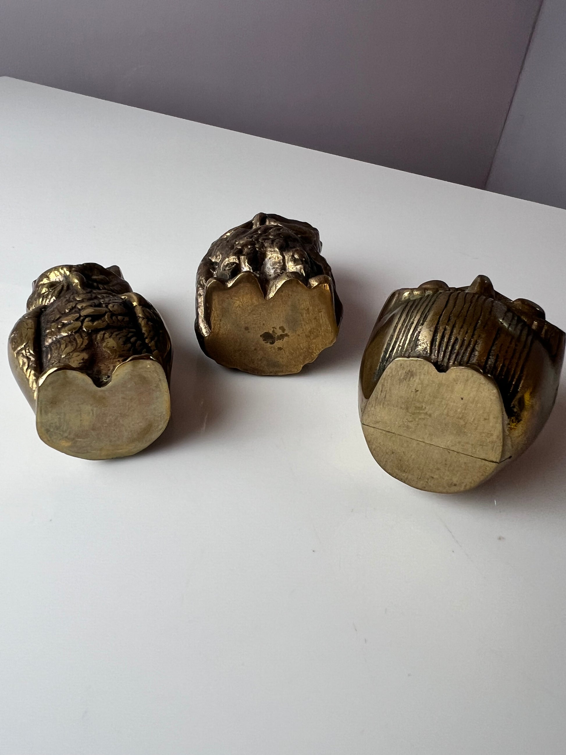 Set: 3 Eulen Messing