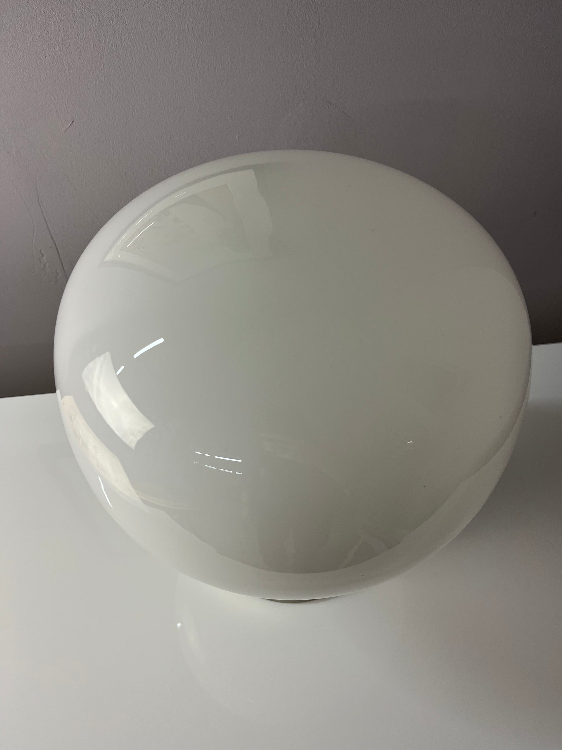 Mushroom Tischlampe Opalglas Chrom von Doria