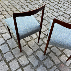Set: 2x Polsterstuhl blau Palisander