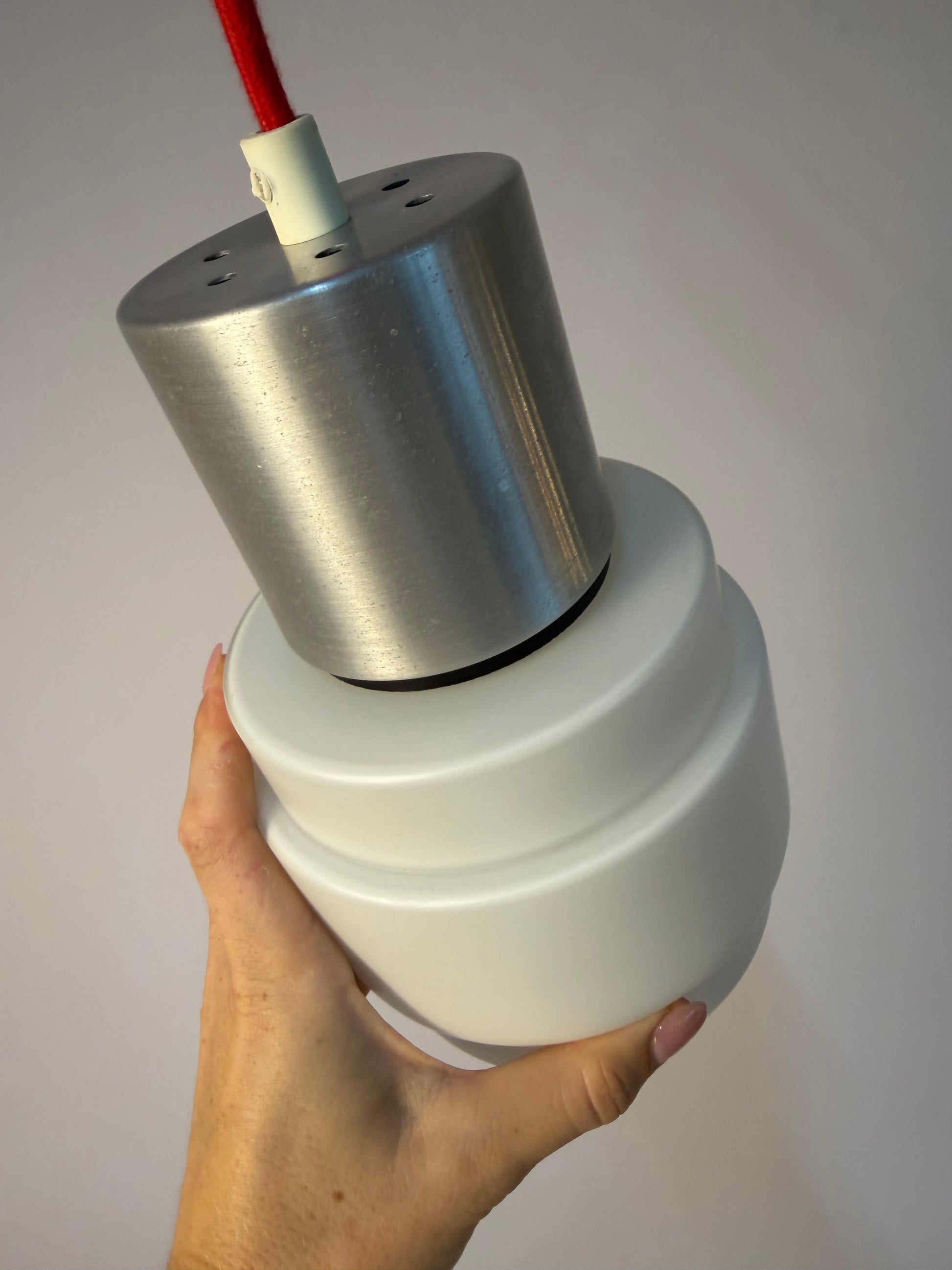 Hängelampe weiß silber aus Dänemark