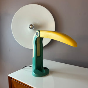 Tischlampe Toucan klein grün gelb von H.T. Huang