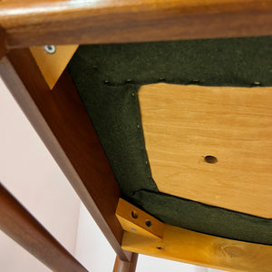 Set: 4x Polsterstuhl grün Teak