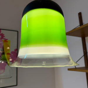 Hängelampe grün weiß Glas von Peill & Putzler