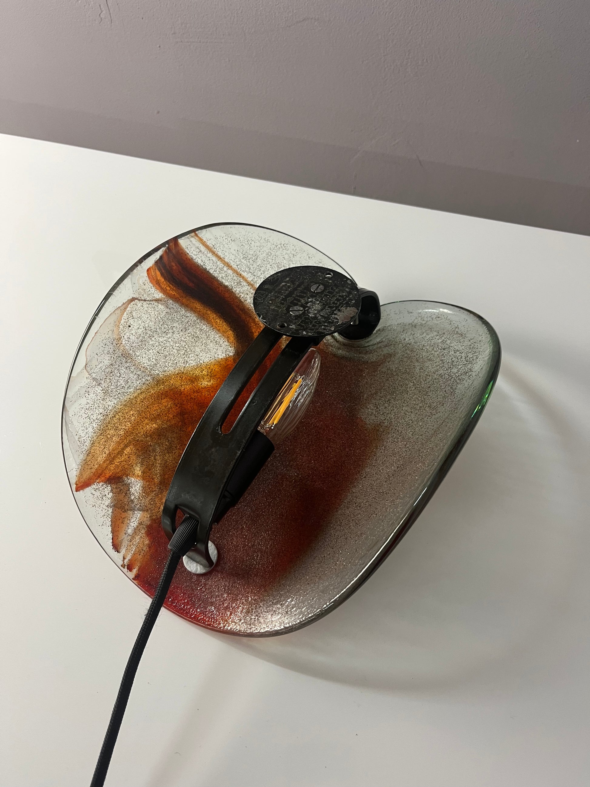 Wandlampe rotbraun Glas von Per Lütken für Holmegaard